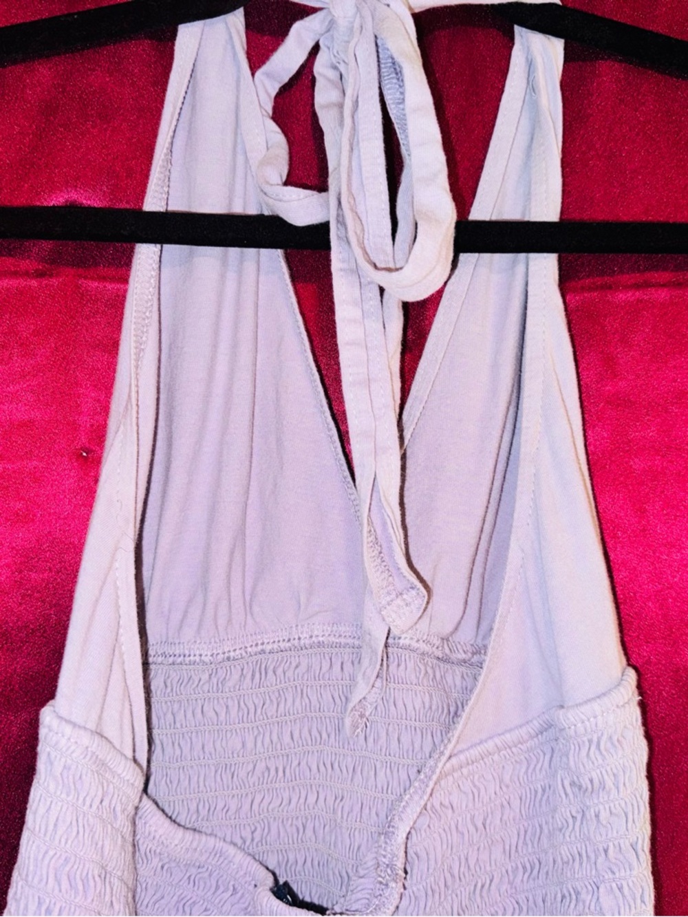 👑 American Eagle Outfitters Light Lavender Smocked Halter Top Size Small - Picture 6 of 6